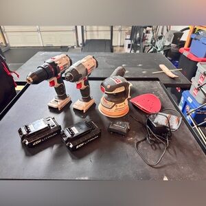 Porter Cable 20V drill, driver, and Sander set